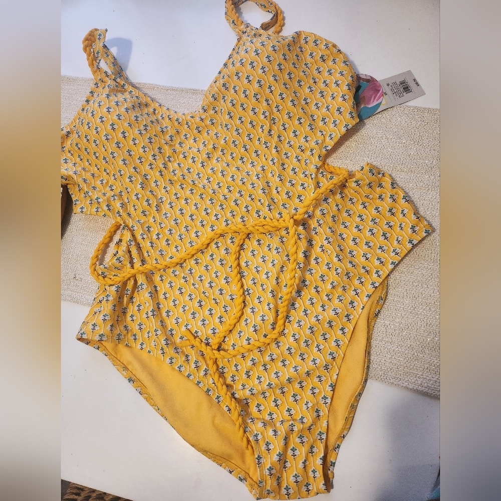 Rhode yellow floral 1pc swimsuit